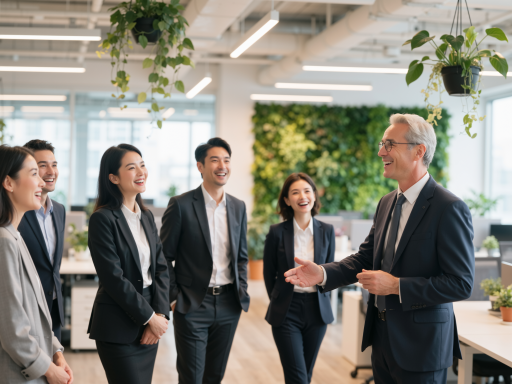 公司团队合影，多位技术人员穿着正装站在现代化会议室中，展现专业团队形象